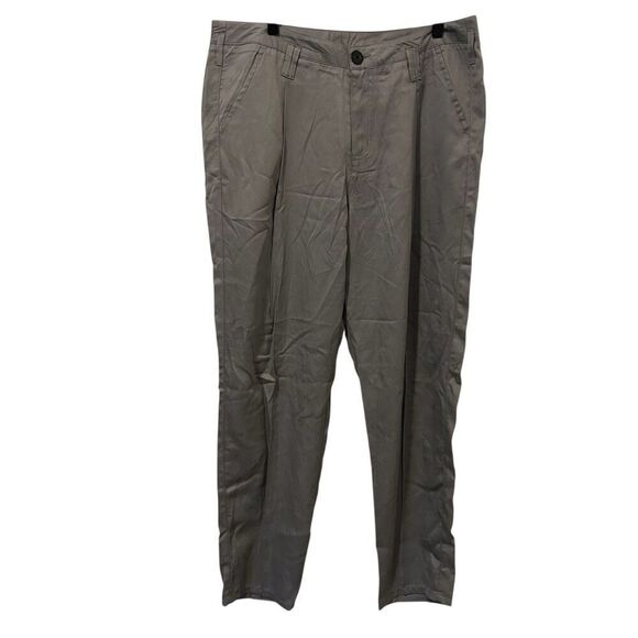 Sundance Pants - Sundance Women's Gray Tencel Pleated High Rise Straight Pants Size 12 Office